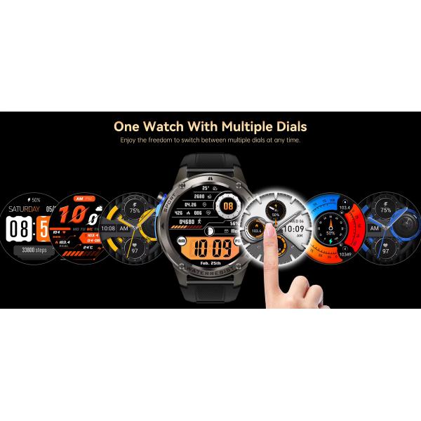 Smart Watch Men 500 MAh 1.43 Inch AMOLED 5ATM Waterproof Heart Rate Outdoor Sports Smartwatch