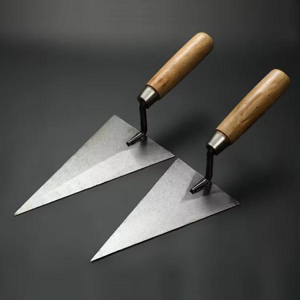 Buy Wood Handle Pointing Trowel Carbon Steel Wooden Handle Bricklaying Trowel at wholesale prices