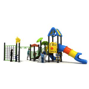 Outdoor Kids Playground Slide Set With Transparent Tube
