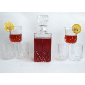 Quality GLASS WINE DECANTER WITH 4 CUPS for sale