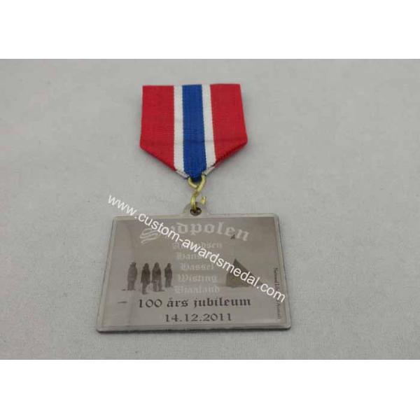 Stainless Steel Offset Printing Ribbon Medal, Custom Awards Medals with Gold, Nickel, Brass, Copper Plating