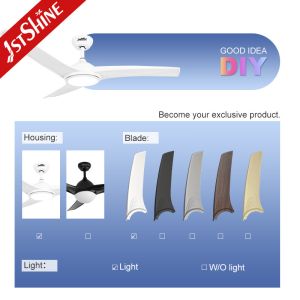 Remote Control Plastic Dimmable LED Ceiling Fan Color Changing Lighting