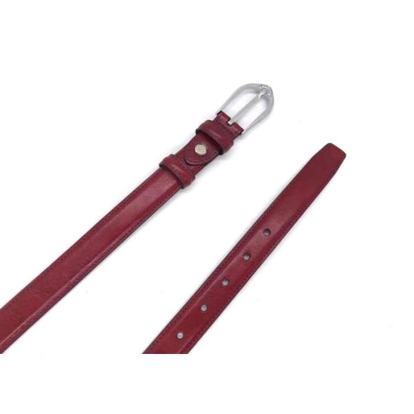 Women Rhinestone Buckle 2.3CM Full Grian Leather Belt