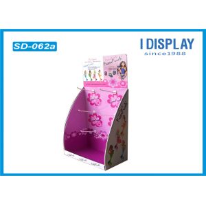 Cardboard Display Stand With Hooks , Hook Counter Display Double Wall