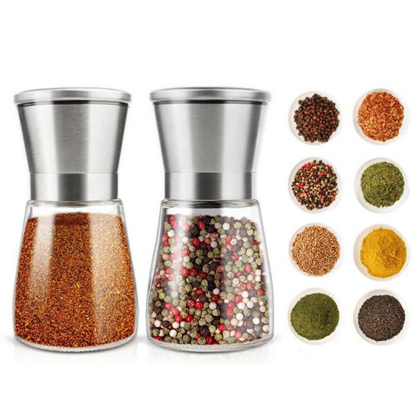 Buy Glass Salt and Pepper 132mm 235g 170ml ceramic spice mill at wholesale prices