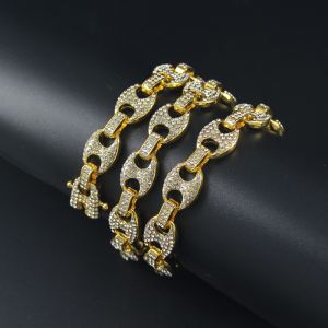 Fashion Hip Hop Coffee Bean Link Necklace Hiphop Cuban Chain Necklace For Women