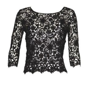 Lace Long Sleeve Ladies / Womens Shirts Blouses Green / White / Black