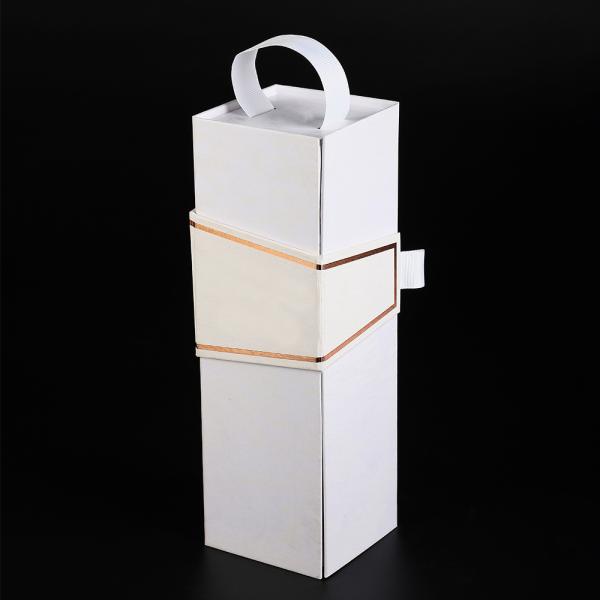 Handle Wine Bottle gift box UV Luxury Packaging Flat Cardboard gin champagne