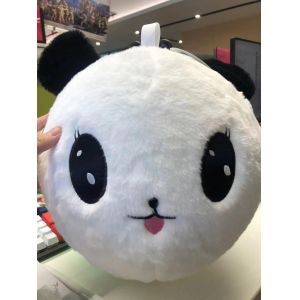 Polyester Fuzzy Panda Bear Inflatable Toy Ball 9" Diameter for Children