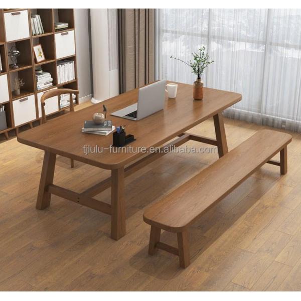 Solid Wood Frame Modern Nordic Rectangular Dining Table for Restaurant Hotel