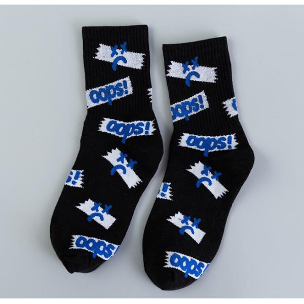 OEM Customized Logo Trendy Mens Socks With Jacquard / Printing / Embroidery