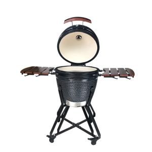 KIMSTONE 2023 Kamado Ceramic Grill with Trolley 21 Inch Egg Shaped Barbecue