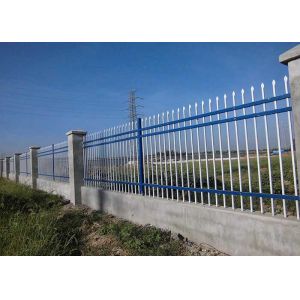 horizontal rails Picket Top Steel Tubular Fence