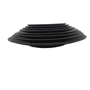 Camping Matte Black Melamine Salad Plate 14'' Non Toxic Round