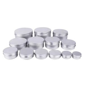 30 60 80 100 120 ml Wholesale Custom Printed Rust Proof Black Aluminium Jars