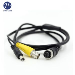 Quality RCA Cable For Backup Camera With 4 Pin Connector , Vehicle RCA Video Power Cable for sale