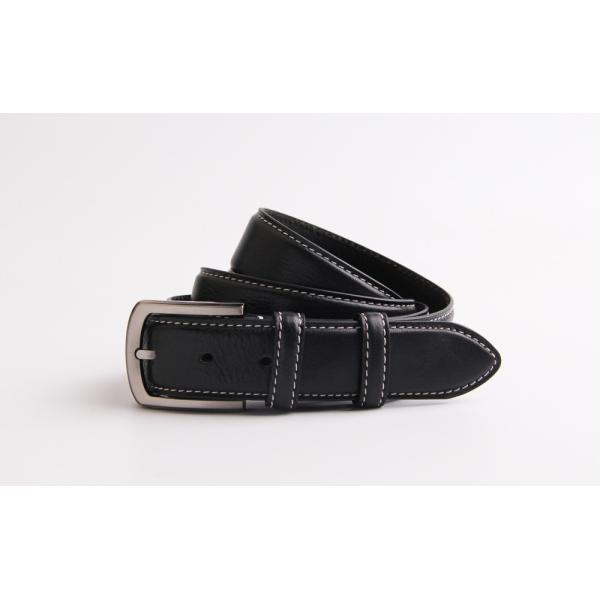 Buy Pin Buckle Black Mens Leather Dress Belt For Jeans at wholesale prices