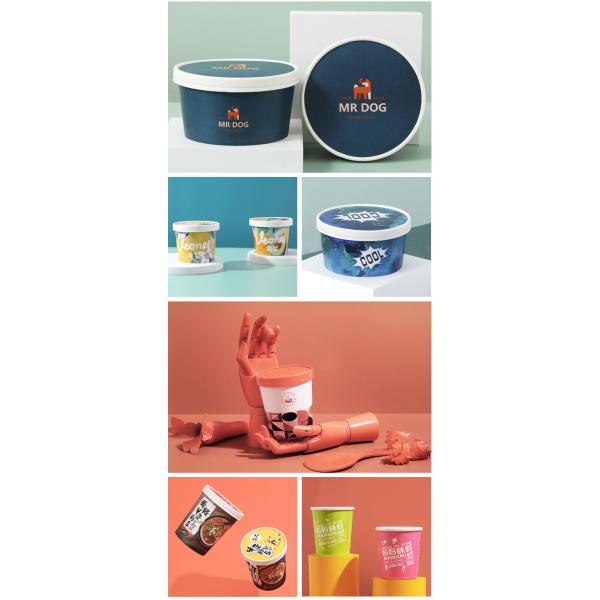 SGS Sundae Bowls Disposable Ice Cream Cups Glossy Lamination