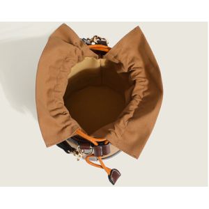 OEM Womens Crossbody Messenger Bag Polyester Lining Round Bucket Bag