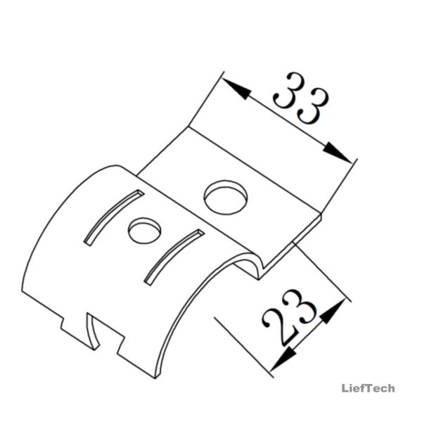 Steel 28mm Metal Pipe Connectors Lean Tube Bracket Flat Fixed Joint Light Weight