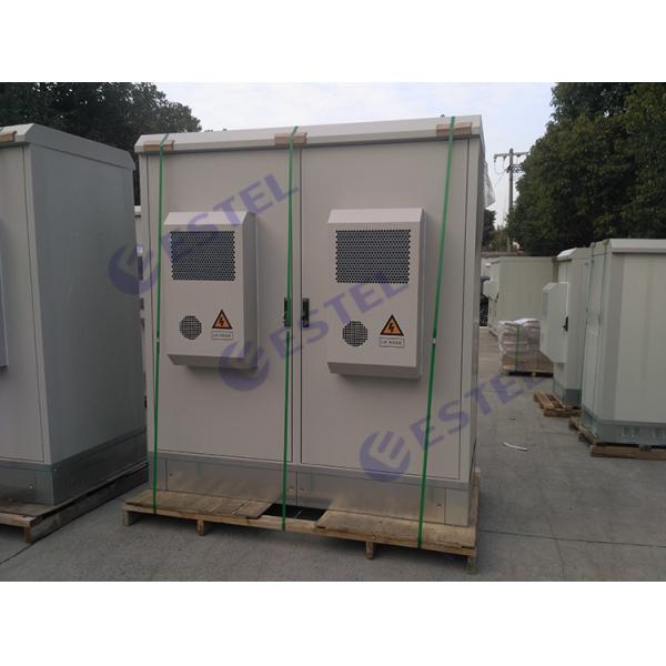 Rainproof Two Compartment Base Station Cabinet Aircon Cooling IP55 For Commmunication Equipment