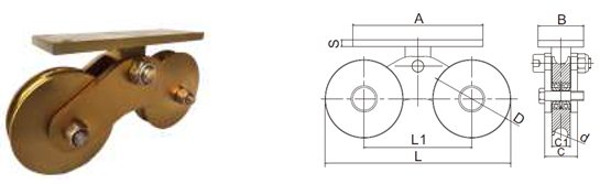 4.72 inch 120mm U Groove Sliding Gate Wheels Heavy Duty Double Bottom Mount