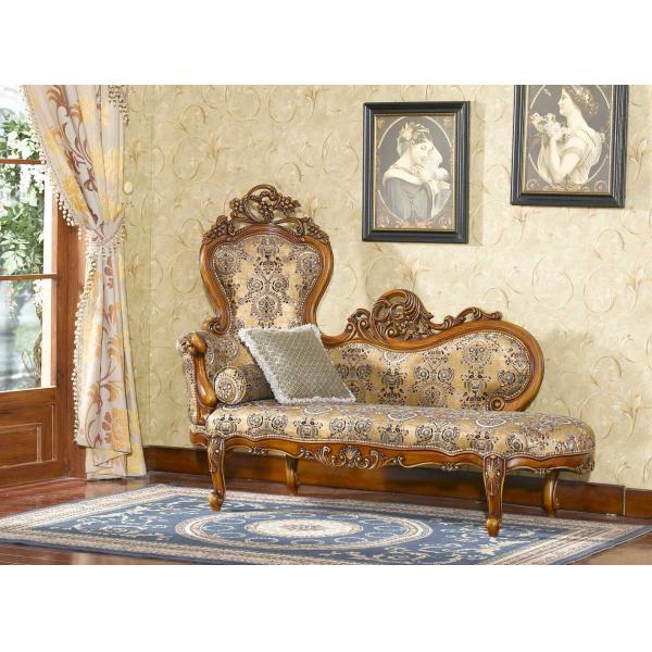 Linen European Style Chaise Lounge Healthy Sponge Soft Armrest 1750*760*1350mm