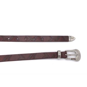 Brown Color Women's Fashion Leather Belts / Snakeskin Embossed Casual Dress Belt