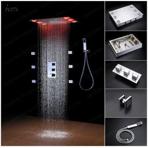 Stainless Steel Shower Wall Faucet Multi Angle Adjustment Rainfall Shower Head
