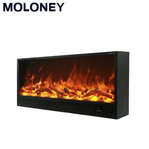 70inch Tempered Glass Flush Mount Electric Fireplace Indoor Simulation
