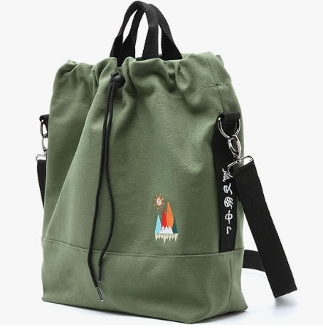 Women Canvas Tote Handbags Casual Shoulder Work Bag Crossbody Bag with Sunshine Embroidery