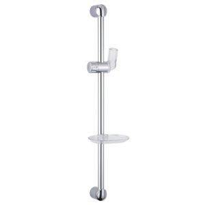Quality stainless wall mount shower sliding bar set rainshower pipe chromed soap dish for sale