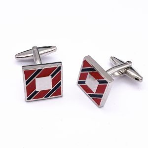 Shape Custom Enamel Cufflinks / Silver Plated Cufflinks With Hard Enamel
