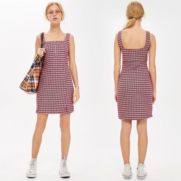 Buy Gingham Women Dress Mini Summer Tank Dresses Ladies at wholesale prices