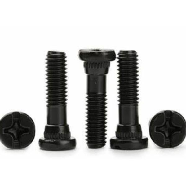 Black Carbon Steel Shoulder Metal Bolts Phillips Slotted Curly Shoulder Bolts In