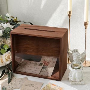 Customized wooden wedding card box gift card storage box