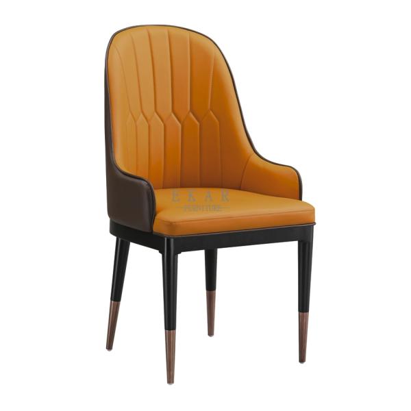 High Back Nordic Design Metal Leg Modern Dining Chair