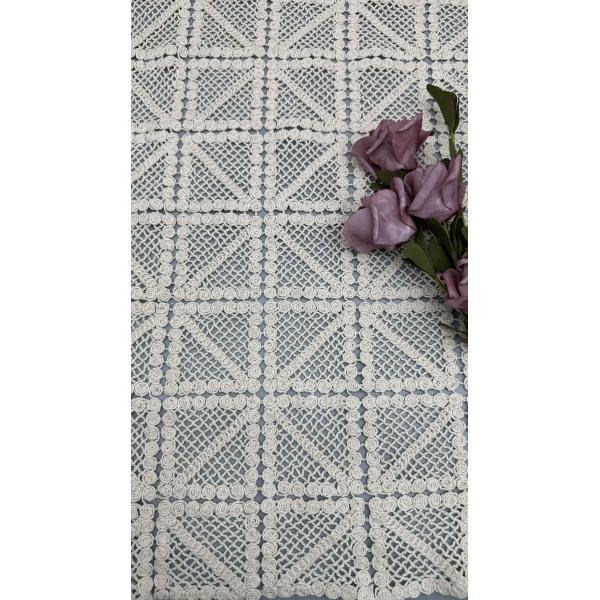 100% Cotton Leafy Corded Lace Fabric Windows Design for Evening Dresses Girlas Clothing