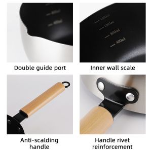 Nonstick Japanese Sauce Pan Single Handle Stainless Steel Sauce Pan