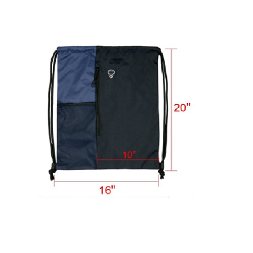 600D Polyester Drawstring Gym Backpack Breathable Logo Printed For Outdoor Sport
