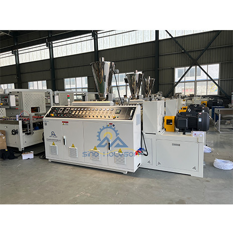 18.5 Kw Dual Screw WPC / PVC Wall Ceiling Panel Extruder Machine With ABB Inverter And PLC