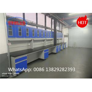 Excellent C frame Chemistry Lab Workbench Laboratory Workbenches with Chemical resistant Laminate and Multiple Cabinets