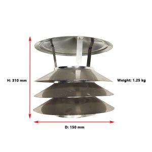 China 1.2mm Metal Fireplace Multi Flue Chimney Cap Ceramic Fibers Insulation on sale