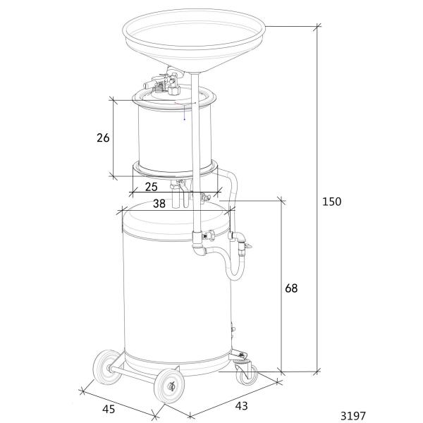 AA4C 80L Tank Collect Oil Machine Auto Car Waste Oil Drainer Oil Exchanger AA-3197B