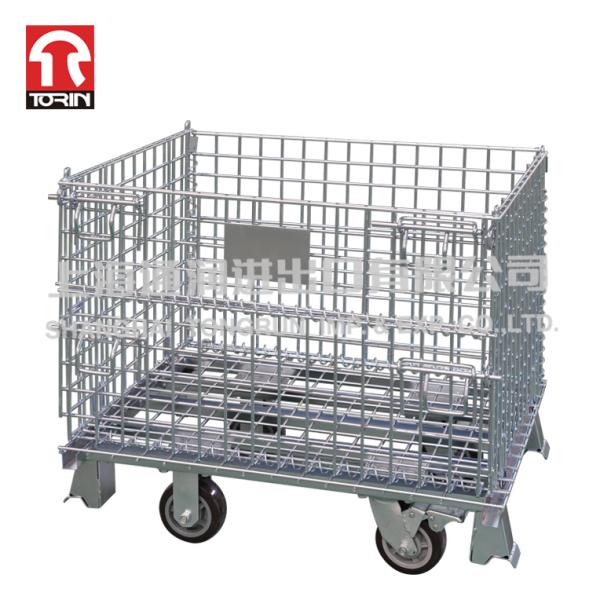 Torin LK01 Folding Semi Open Metal Cage Wire Mesh Pallet Container Metal Pallet