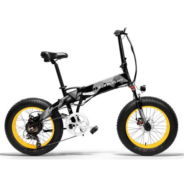 Non Slip Fat Tire Electric Bike Large Capacity Battery Strong Grip