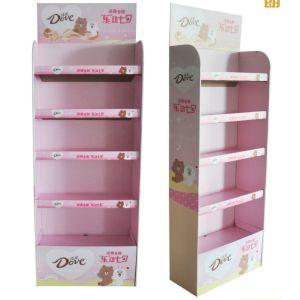 140g Flute Free Standing Cardboard POS Displays Oil Lamination