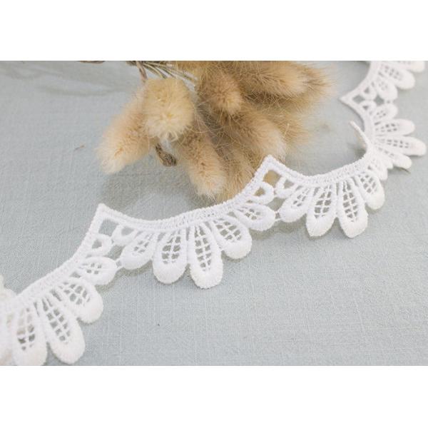 Scalloped Edge Venice Lace Trim Organic Cotton Wedding Embroidered Lace Trim For Bridal Show