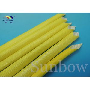 Yellow F Class Acrylic Fiberglass Sleeving Electrical Heat Protection Sleeve