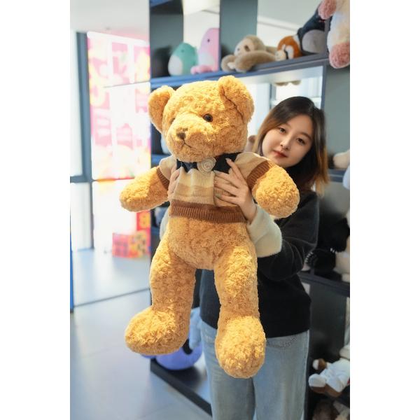 Different Colors Teddy Bear Long Plush Toy With Knit T Shirt Small Bear Stuffed Animal